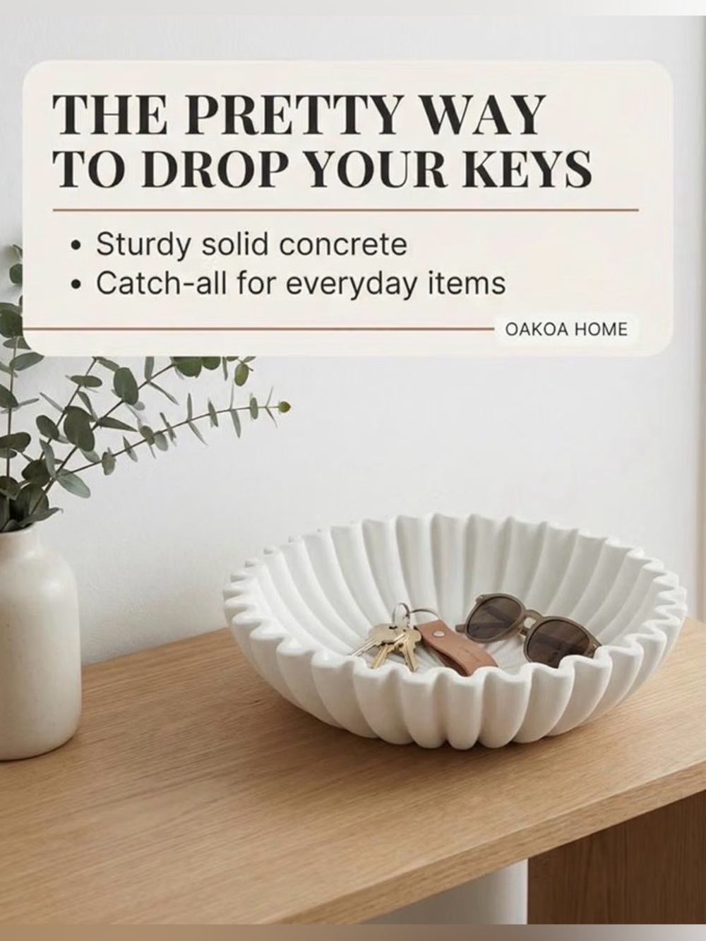 White Decorative Drop Bowl Home decor Catch All kitchen hallway boho farmhouse